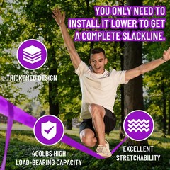 Kids Outdoor Zip Line Kit – 60ft Stainless Steel Pulley Slider & Swing Seat, Bac