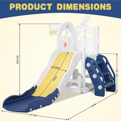 6 in 1 Toddler Playset Toddler Slide and Climber Playset, L-Shaped Kids Slide…