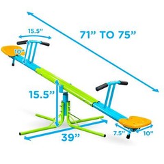 Toddler Island 360-Degree Heavy Duty Kids Swivel Seesaw, 175lb Weight Limit