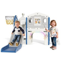 9 in 1 Toddler Slide Set – Baby Slide for Toddlers 1-3 with Colorful Lights, …
