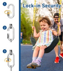 2 Pack Heavy Duty Swing Seats with 66″ Rust-Resistant Chains, Swing Set Acces…