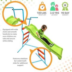 Toddler Island 6-Foot Wavy Kids Slide, Indoor or Outdoor, Ages 3 to 6