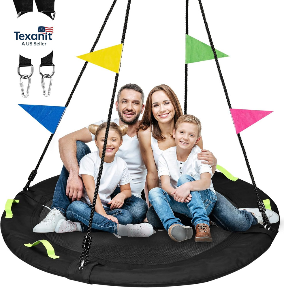 Tree Swing, 60 Inch Larger Saucer Swing for Whole Family, 900Lbs Weight Capacity