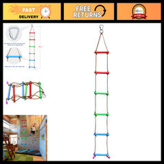 6.6FT Climbing Rope Ninja Ladder for Kids – Ninja Warrior Obstacle Course Swing