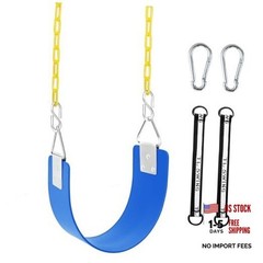 Swing Set Seat with Metal Triangle Ring & 66Inch Anti-Rust Chains, Swing Blue