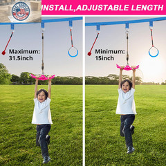 Ninja-Twister Swing Spins Set: Slackline Attachments – 360° Handle Twist-Spin Fl