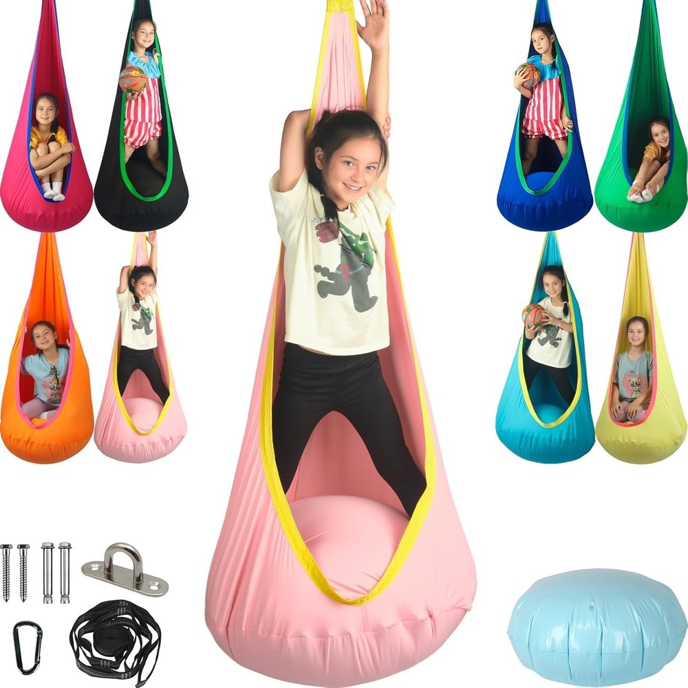 Kids Pod Swing Seat, Max 300 Lbs, Child Sensory Swing Chair Indoor & Outdoor