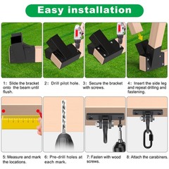 Heavy-Duty Swing Set Brackets – A-Frame Swing Set Hardware Kit, 2 End Bracket…