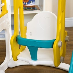 Toddler Skill Builder 98x70x39in Playset with Twin Slides Climb Basket Control