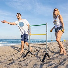 Steel Ladderball Set 2 Ladders 6 Bolos Built-In Scoring System Backyard Yard