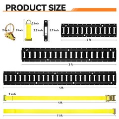Elechomes E Track Tie-Down Rail Kit：22 Pcs Set Etrack kit 6 Rails, 2 Ratc