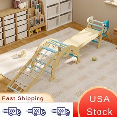 For Toddlers Ages 1-3 Indoor Activity This 4-in-1 Wooden Climbing Frame Triangle
