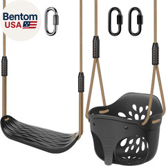 Heavy Duty Swing Seats for Kids & Adults, High‑Back Full Bucket Toddler Swing &