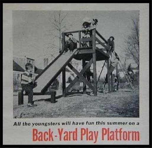 Outdoor Play Platform How-To build PLANS Slide Swings Deck