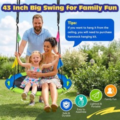 43 Inch Tree Swing, 900lbs Weight Capacity Saucer Swing Sets for Kids & Adult…