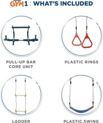 4-Piece Doorway Swing Set Includes Sensory Swing for Kids, Indoor Pull up Bar fo