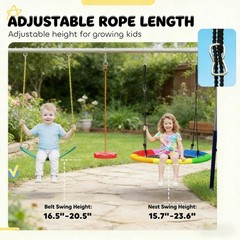 Outdoor Swings Glider Kids Swing Set Seat Backyard Heavy Duty