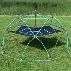 Kids Climbing Dome 12ft, w/ Hammock, Geometric, Holds 1000 lbs