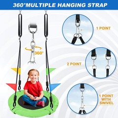 24″ Kids Tree Swing – Outdoor Small Saucer Swings with 900D Oxford Fabric, Ba…