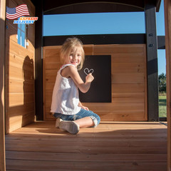Canyon Creek Cedar Wood Swing Set with Wave Slide, Clubhouse, Play Kitchen, Picn