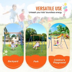 Uimoso Swing Sets for Backyard 40in Saucer Swing Seat A-Frame Metal Stand 440lbs