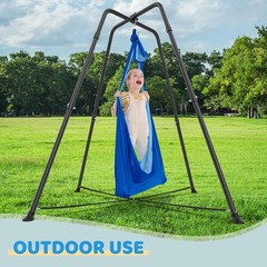 Swing Stand Frame with Sensory Pod Swings and Chair, Sensory Swing Set, XShap…