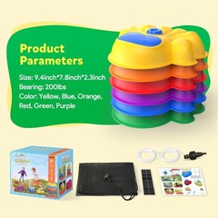 SHXYKZ Water Spraying and Light Up Stepping Stones for Kids, 6 Pcs Durable No