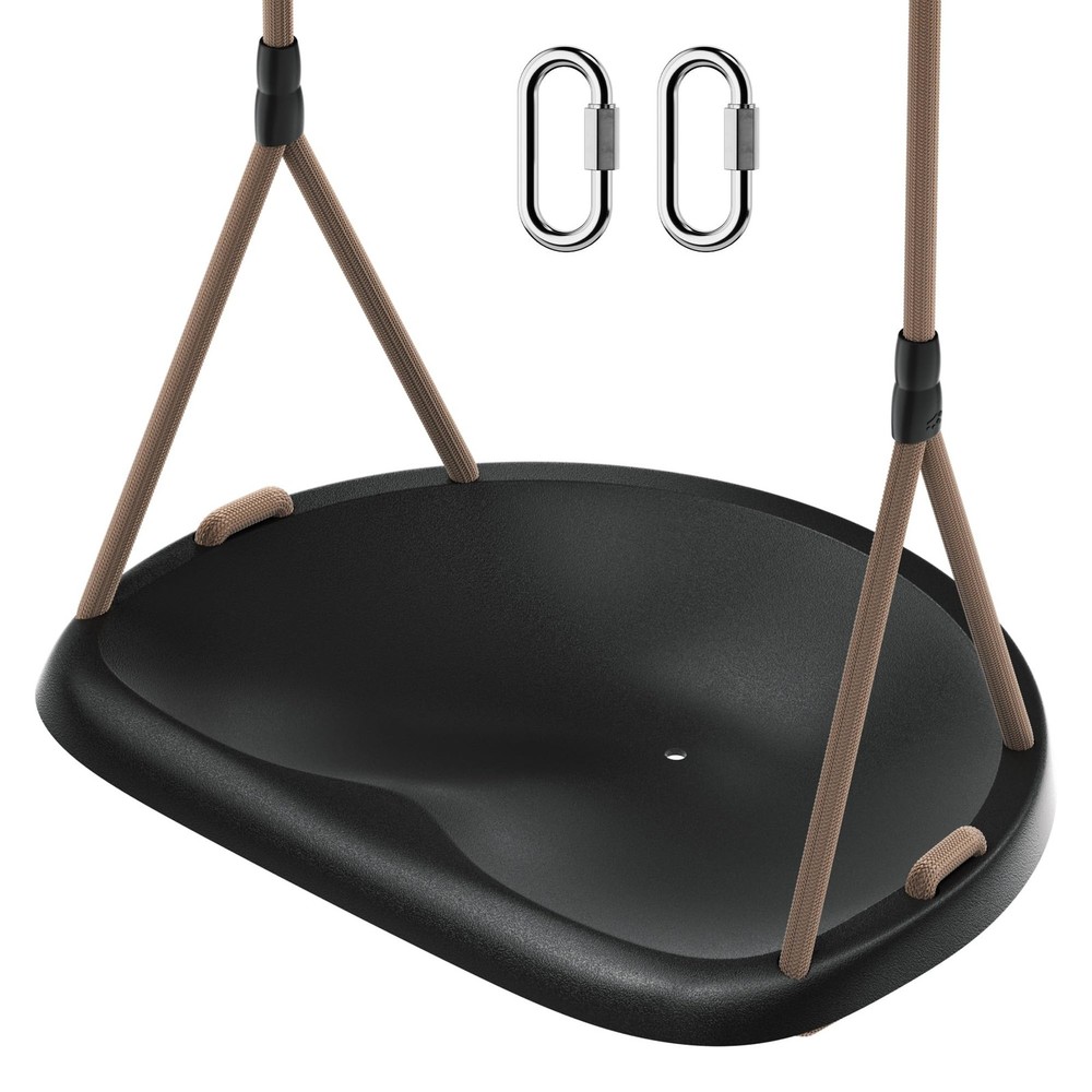 Black Rope Swing Seat for Adults and ,Heavy Duty Tree Swing with Ergonomic De…