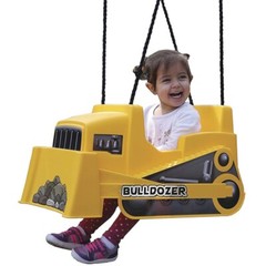 24″ Fun Bulldozer Full Bucket Seat Toddler Swing UV Resistant 50 lbs Capacity