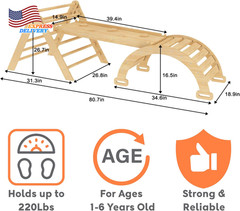 5-In-1 Indoor Climbing Gym Waldorf & Montessori Climbing Set w/Triangle Ladder