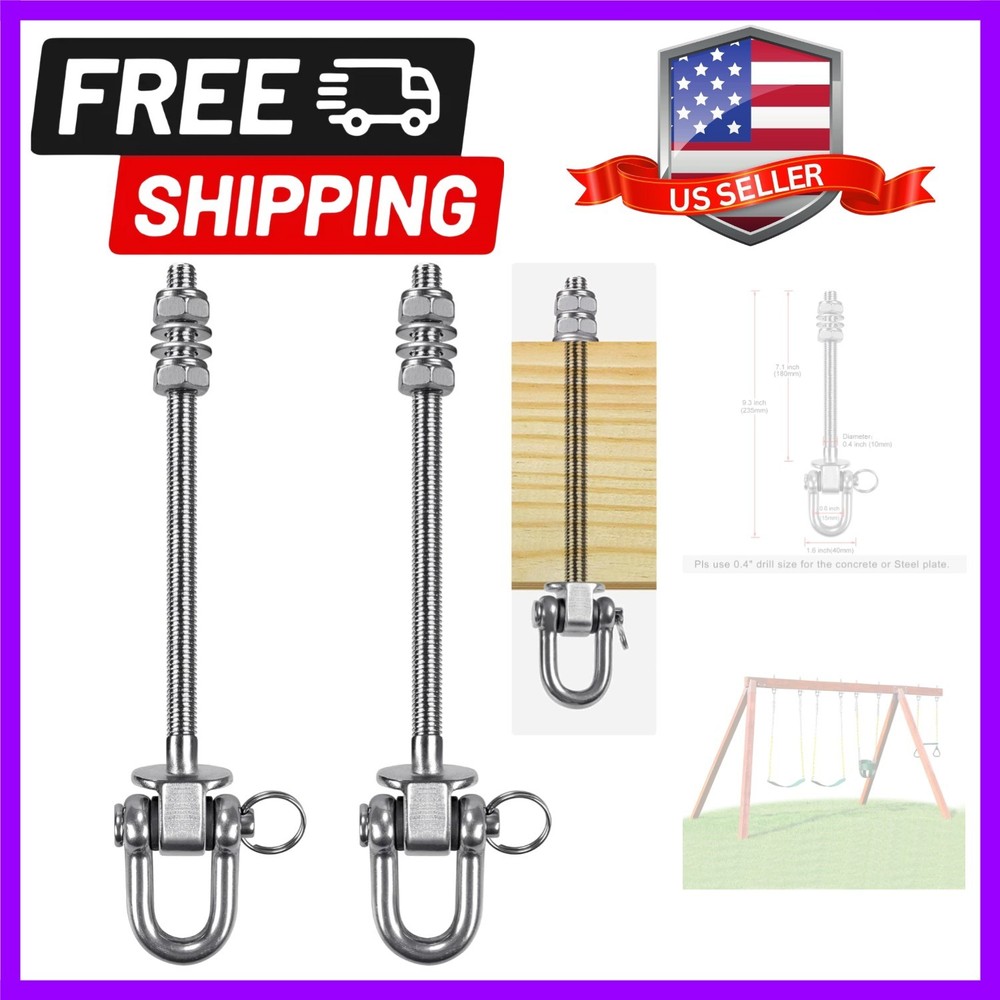 Set of 2 Heavy Duty Swing Hanger 1800LB Capacity, M10 x 9.3″ Swing Bolts, Sta…