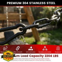 sprookber 67″ Black Swing Chain 2 Pack 304 Steel