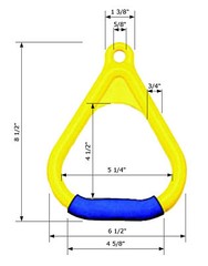 Trapeze Ring Bar Swing set Play playground Backyard Jungle Gym 2 OMR Blue-Yellow