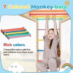 7 Colorful Monkey Bars Kit for Backyards & Playgrounds