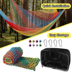 Multicolored Climbing Cargo Net 14.7′ x 9.8′ – Double Layer Playground Safety Ne
