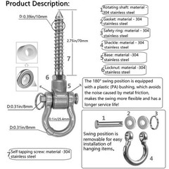 2 Bearing Swing Hangers Permanent Anti Rust Heavy Duty 180° Swing, 1500 lb