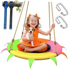 Saucer Swing for Kids Outdoor – 400lb Heavy-Duty Tree Swing with Adjustable