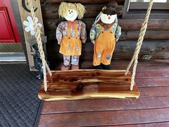 Unique Red Cedar Live Edge Wood Tree Swing With Handspliced Rope