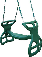 Heavy Duty Two-Person Glider Swing with Coated Chains – Green