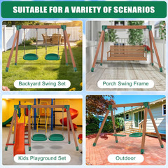 A-Frame Swing Set Brackets with 4Pcs Swing Leveling Base Brackets Heavy Duty Swi