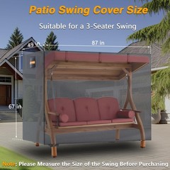 Outdoor Swing Cover, 3 Triple Seater 420D Waterproof Patio Porch Swing Cover …