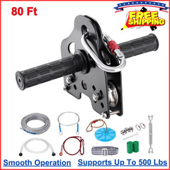 80 Ft Up to 500 lb Zip Line Kit For Kids Adult Trolley Slackers Zipline – Smooth