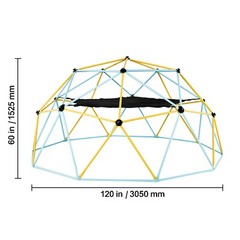 10FT Climbing Dome Geometric Dome Climber with Hammock Swing Jungle Gym