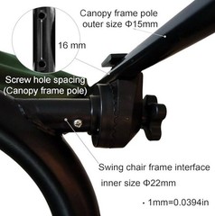 2 Pcs Garden Swing Plastic Fittings – Porch Patio Swing Frame Parts to Attach.