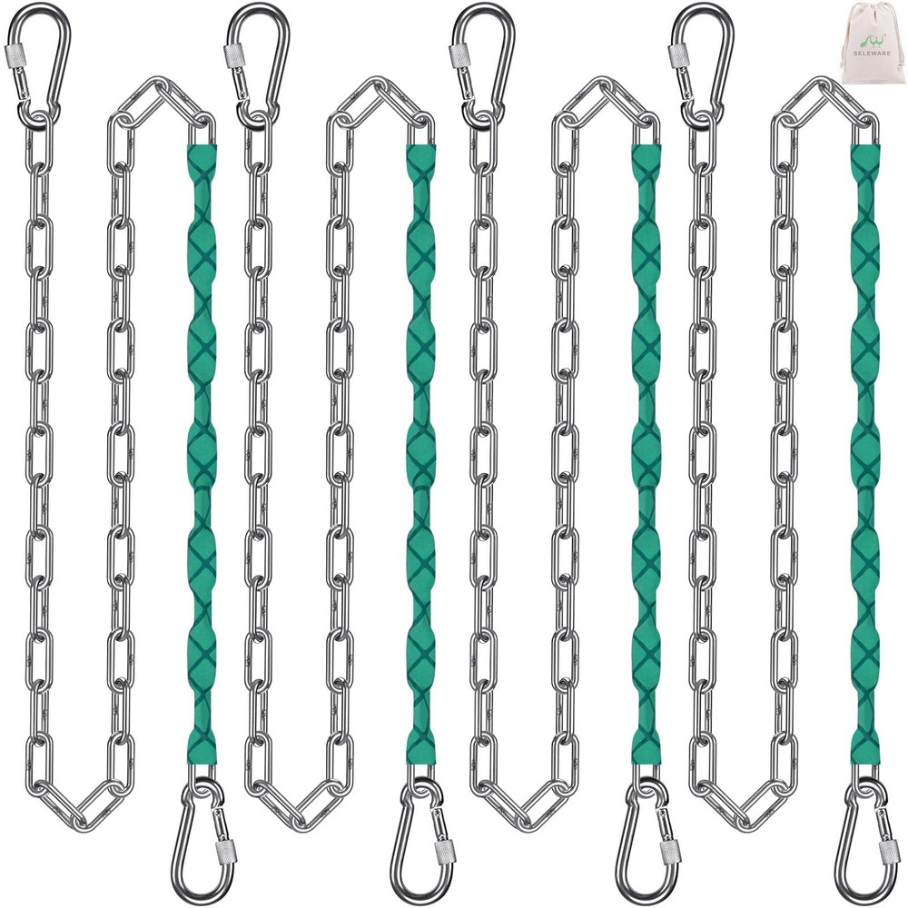 4 Pcs 85″ Heavy Duty Swing Chains Stainless Steel Hanging Chains