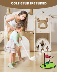 12 in 1 Toddler Slide, Kids Indoor Slide for Toddlers 1-3, New Upgrade with Golf