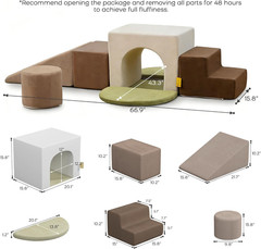Kids Climbing Foam Blocks Playset – 7 Piece Toddler Climbing Toys, Indoor Gross