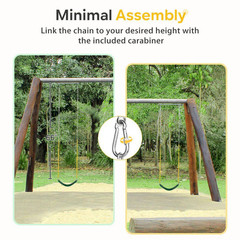 Green Heavy Duty Swing Seats Replacement for Swing Set (2-Pack) with Rust-Resist