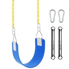 Swing Set Seat with Metal Triangle Ring & 66Inch Anti-Rust Chains, Swing Blue