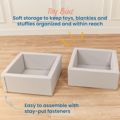 Softzone Light Grey Play Patch Toy Bins – 2-Pack Beginner Playset
